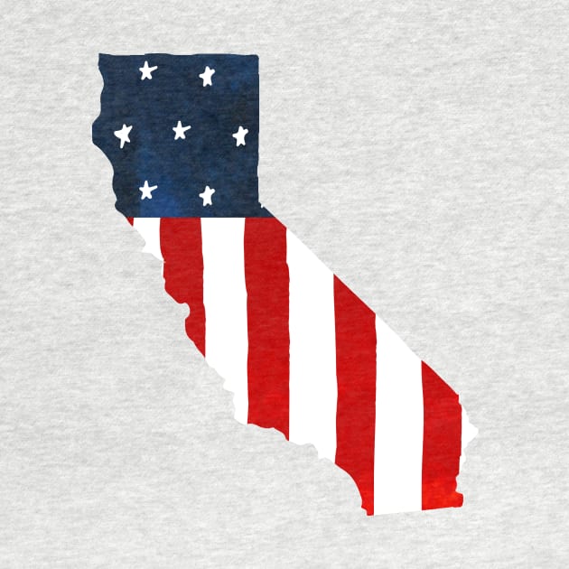 Patriotic USA Flag California Map by k8creates